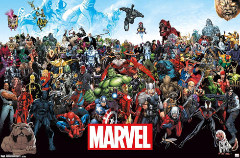Trends International Marvel Comics The Marvel Lineup Wall Poster, 22.4L x 14.7W, Premium Unframed Version...