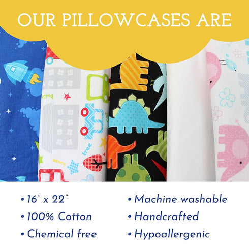 Little Sleepy Head Youth Pillow Case - 100% Made Cotton & Hypoallergenic Pillow Case - Snug Fit Envelope Pillowcase Enclosure - Youth Pillow 16x22...