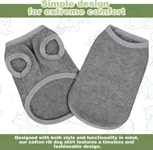 Cozy and Functional Dog Shirts for Small Puppies: Stretchable Gray Attire with Easy-On Design, Ideal for Chihuahuas and Yorkies - Enhance Comfort ...