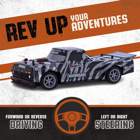 Flybar Hoonigan, Hoonitruck, Remote Control Car for Kids – RC Car, RC Cars, Race Car, 3.7V, 2.4 GHz, Detailed Replica Design, USB Rechargeable Bat...