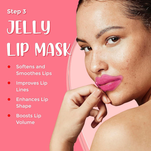 6-in-1 Lip Care Kit With Lip Sleeping Mask, Silicone Brush, Sugar Scrub, Sheet Mask to Reveal Luscious, Soft Lips – Korean Lip Therapy Set for Ful...
