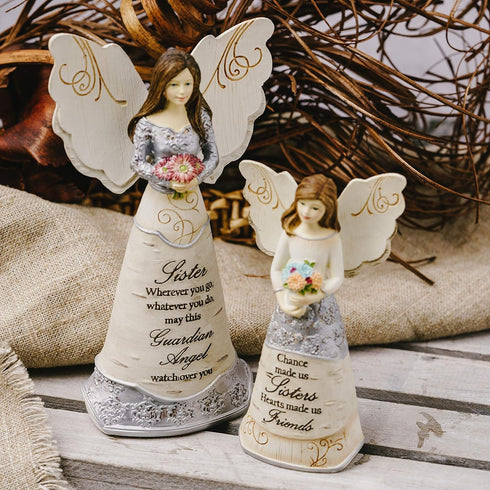 Pavilion Gift Company Elements Sister Guardian Angel Figurine, 6", Pink...
