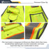 JKSafety 9 Pockets Security Hi-Vis Reflective Safety Vest | HQ Mesh Lite Neon Yellow Body Color Orange Trimming | ANSI/ISEA Compliance (JK100 SEC ...