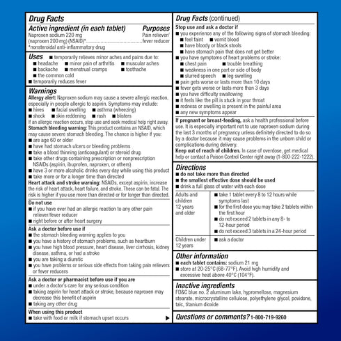 Amazon Basic Care Headache Pain Relief Naproxen Sodium Tablets 220 mg, Also Relieves Arthritis, Muscular Aches, Backache, Menstrual Cramps and Too...
