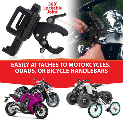 Diamond Plate Adjustable Motorcycle/Bicycle Phone Mount...