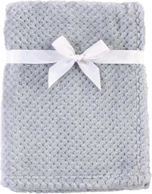 Hudson Baby Unisex Baby Plush Waffle Blanket, Gray, One Size...