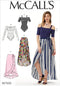 McCall Patterns Misses' Off-The-Shoulder Side Tie Bodysuits and Wrap Skirts...