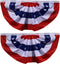 OZ American Bunting Flag, US Pleated Fan Bunting, Patriotic Banner, Fence Banner, Curtain Banner, 4th of July Flag-pack of 2...