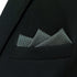 S&W SHLAX&WING Mens Tie Dark Gray Charcoal Gray Matching Pocket Square Only...