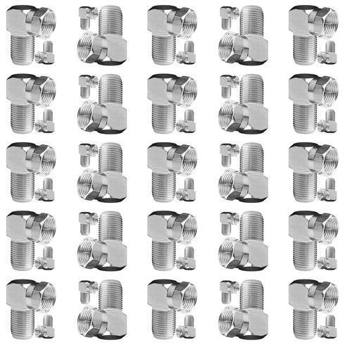 Right Angle Coaxial Connector, 50 Pcs F Type Female to Male Adapter, Compatible with RG59/RG6 Coax Cable and Wall Plates, for TV, Modem, Internet ...