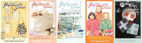 Bulk Buy: Lily Sugar'n Cream Yarn 100% Cotton Solids and Ombres (6-Pack) Medium #4 Worsted Plus 5 Lily Patterns (Jute 00082)......