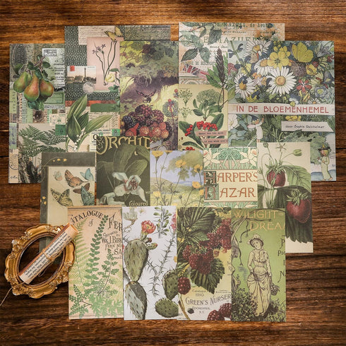 Scrapbooking Supplies Kit, Vintage Botanical Aesthetic Scrapbook Kit for Bullet Junk Journal, Stationery, A6 Grid Notebook, Flower DIY Journaling ...