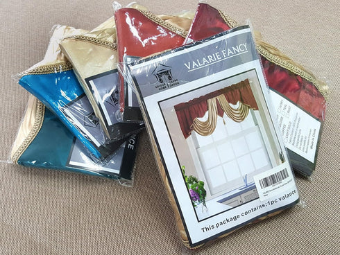 GOHD Golden Ocean Home Decor Valarie Fancy Window Valance. 54 x 18 inches. Taffeta Fabric with Soft Satin Swag. Add Some Royal luxruy Accent to Yo...