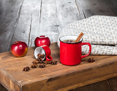 Abbott Collection Enamel Look Stoneware Mug, Red -...