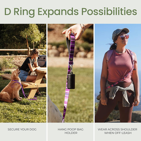 Waterproof Dog Leash 6ft | 100% Washable, Stink Proof, Odor Proof, Fade Proof, Dirt Proof | Soft Padded Handle, Easy Clean | Rust & Corrosion Resi...