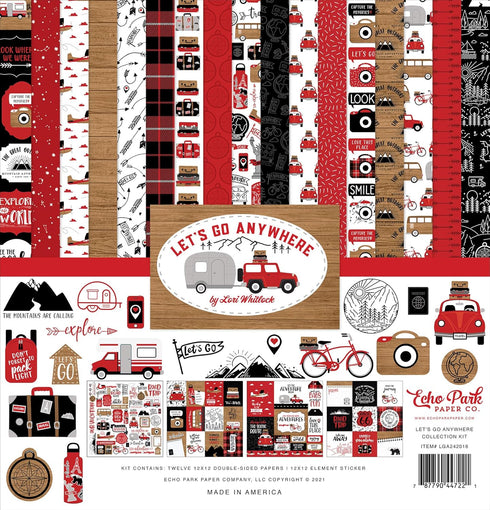Echo Park Paper Company Let's Go Anywhere Collection Kit Paper, 12-x-12-Inch...