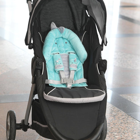 Travel Bug Baby & Toddler 3-Piece Head Support & Strap Covers Set for Car Seats, Strollers & Bouncers … (Dinosaur)...