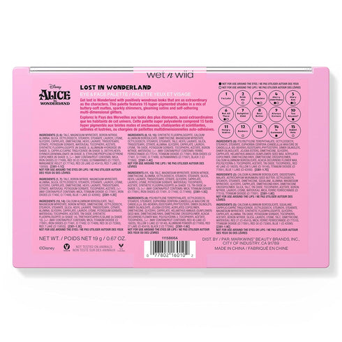 wet n wild Lost In Wonderland Eye & Face Palette Alice In Wonderland Collection...