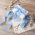 Blue Ribbon Crinkle Chiffon 1 1/2 Inch Handmade Tulle Fabric Silk Ribbon for Flower Bouquet Wedding Decor Gift Wrapping 3 Rolls 9 Yd...