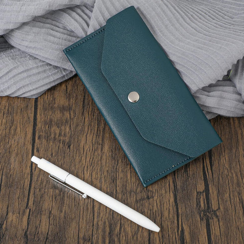 Cash Envelopes PU Leather, Budget Binder Money Envelopes Reusable Waterproof Budget Envelopes Cash Wallet 6.9x3.5 In (Blue)...