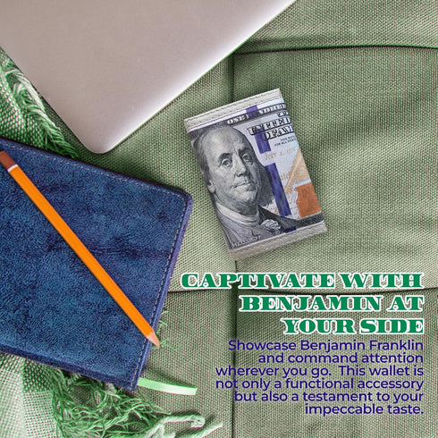 $100 Trifold Wallet - US Dollar Bill Wallet for Men - Money Wallet for Women - Leather Wallet with Card Slot and ID Window - Billfold Wallet for T...