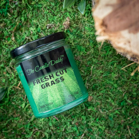 Fresh Cut Grass Candle- 6 oz jar Candle- up to 40 Hour Burn time...
