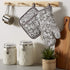 DII Quilted Kitchen Oven Mitt & Potholder Set, Hanging Loop for Convenient Storage, OM 6.5x12/PH 8x8.5, Gray Damask Print, 2 Piece...