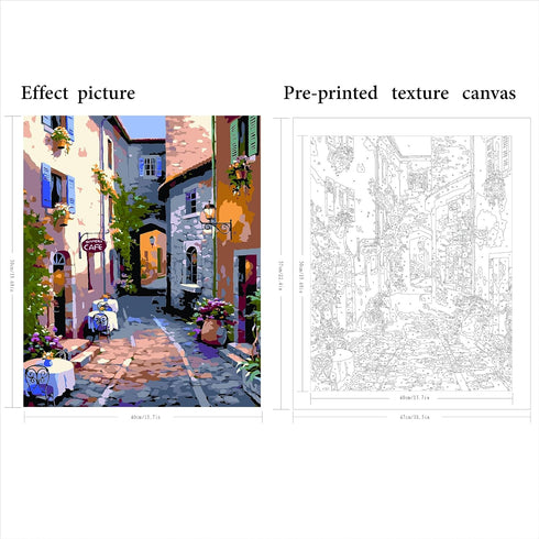 QUITEDEW Paint by Number for Adults Beginner,Street Scenery Paint by Numbers Landscape Adult Paint by Numbers Kits Suitable for Home Wall Decorati...