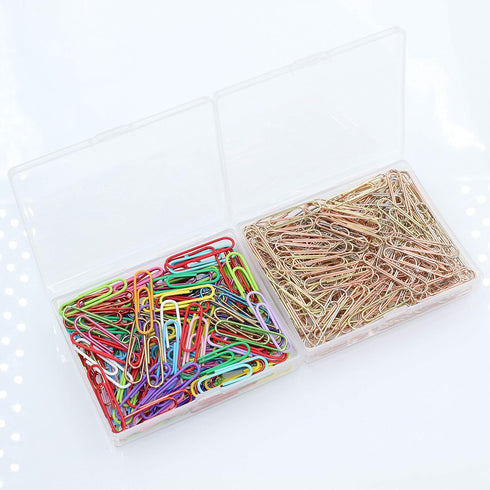 100pcs Paper Clips with Plastic Box of Paper Clips for Office Stationery 33mm Multicoloured I...