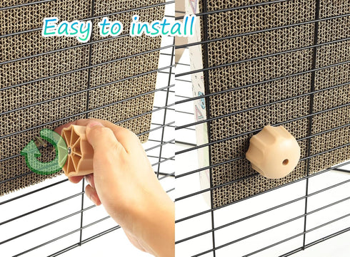Cat Scratching Post for Cage, Cage Wall Mounted Cat Scratcher, Cardboard Scratcher, SCRC-20X20...
