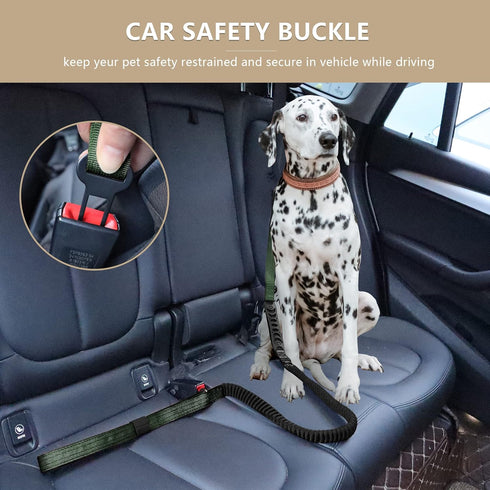 No Pull Tactical Dog Leashes for Medium Large Dogs Heavy Duty with Aluminum Frog Clip? Reflective Bungee Dog Leash with Soft Paded Handle?ArmyGree...