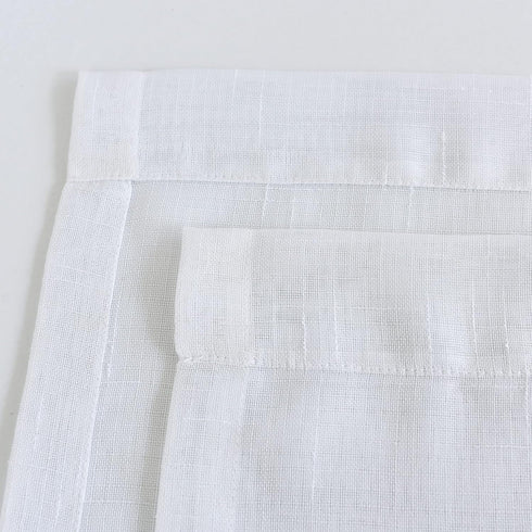 Snow White Linen Sheer Curtain Panel 72" Long Open Weave Faux Linen Window Treament Drape for Bedroom Farmhouse, Elegant Nickel Grommet Top, Sets ...