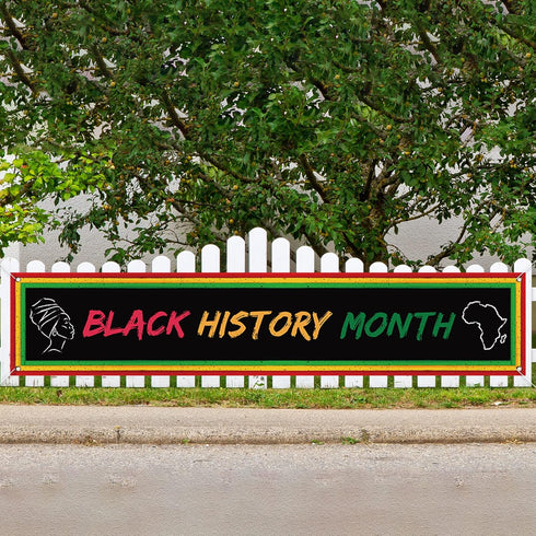 Black History Month Decoration Black History Month Banner for Fence Yard Garage African American Country Celebration Holiday Deocr and Supplies...