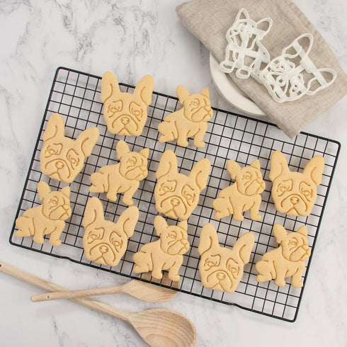 Set of 2 French Bulldog cookie cutters (Designs: Body & Face), 2 pieces - Bakerlogy...