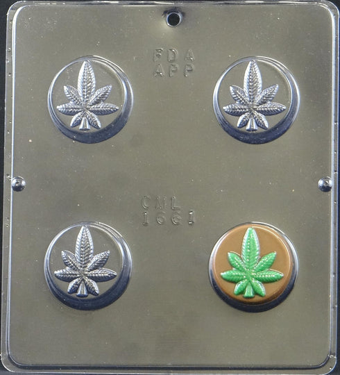 Candy Molds N More Marijuana Leaf Pot Leaf Cookie Sandwich Chocolate Candy Mold 1661...