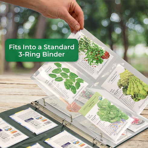 Samsill 40 Pack Heavy Weight 4 Pocket Garden Seeds Storage Clear Sheet Protectors, Seed Organizer, Each Pocket Measures 3.5" x 5.25", Fits in Stan...