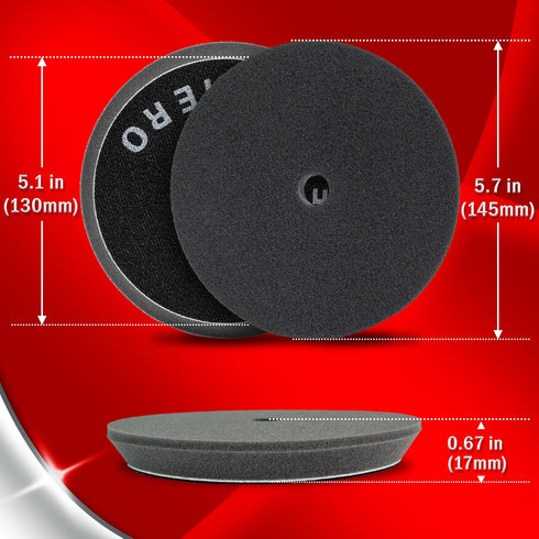 3pcs Polishing Pads for Orbital Sander, Orbital Buffing Pads Hook and Loop Foam Buffer Pad Set for Cutting, Compounding, Polishing and Waxing (5 i...