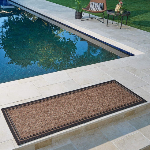 Gertmenian Indoor Outdoor Classic Flatweave Area Rug, Stain & UV Resistant Carpet, Deck, Patio, Poolside & Mudroom, 2x6 Ft Runner, Simple Border, ...