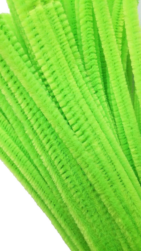 100 Pieces Fuzzy Chenille Stems Pipe Cleaners for Arts and Crafts (Light Green)...