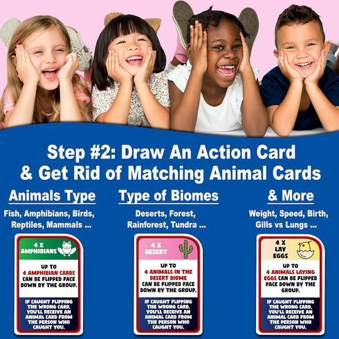 THINK2MASTER Animal Kingdom Info Quest Educational Card Game - Perfect for Boys, Girls, Kids, Classroom, Friends and Families to Have Fun While Le...