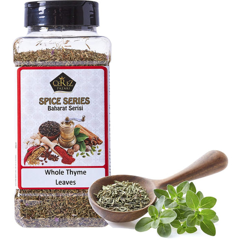 Cerez Pazari Dried Thyme Whole Leaves, Premium Grade Natural Thyme, Freshly Packed Seasonings, Non-GMO, Gluten-Free, No Preservatives, 6.35 oz....