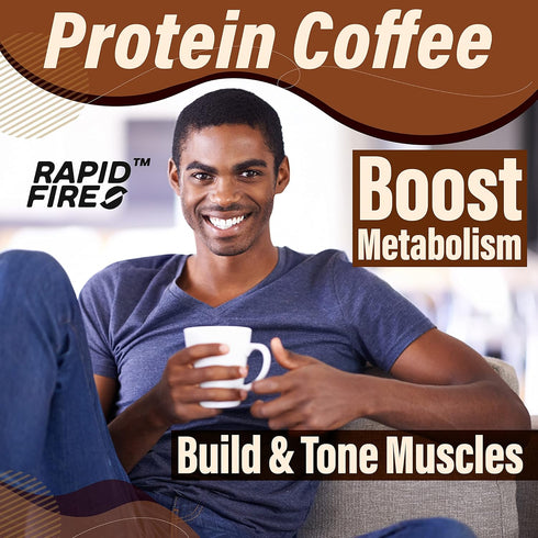 RAPID FIRE Protein Coffee, Original Blend, Keto Friendly, 10g of Protein with Collagen, Vitamins and Minerals, 12 Single Serve K-Cups, May Boost M...