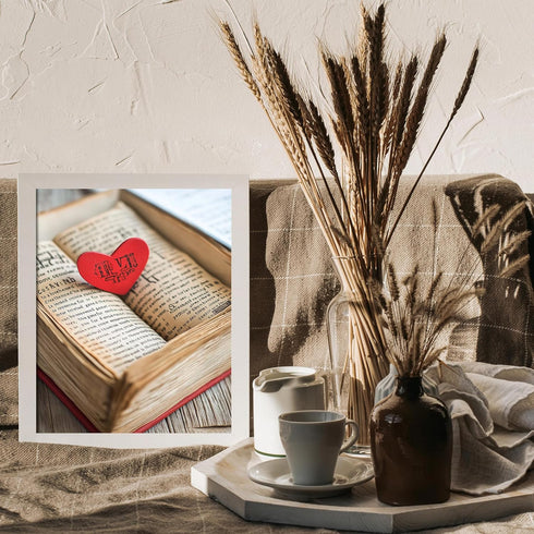 Posterizer 1 pcs-Valentine’s Day themed heart and book design -3-Romantic Art-Holiday Poster Collection-Gift for Couples boyfriend girlfriend Husb...