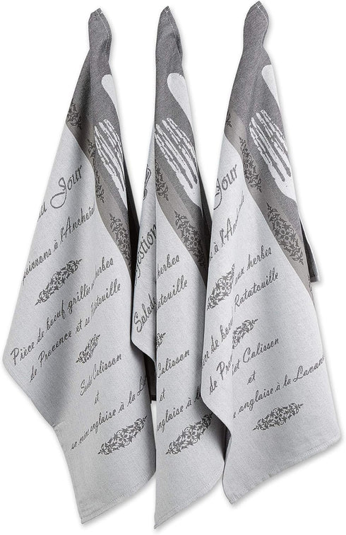 DII Cotton French Jacquard Dish Towels, Set of 3, Decorative Tea Towels for Everyday Kitchen Cooking and Baking-French Macaroons...