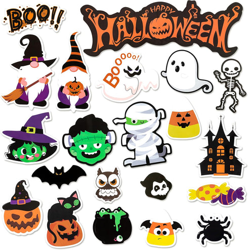 20Pcs Halloween Magnet Car Decorations Waterproof Trick or Treat Automotive Magnet Stickers Refrigerator Magnets Boo Pumpkin Ghost Candy Bat Home ...