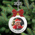 Baby's 1st Christmas Photo Ornament with a 2025 Charm - Shaped Like a Bulb with White Glitter and A Red Bow Design - Gift-Storage Bag Included - 3...