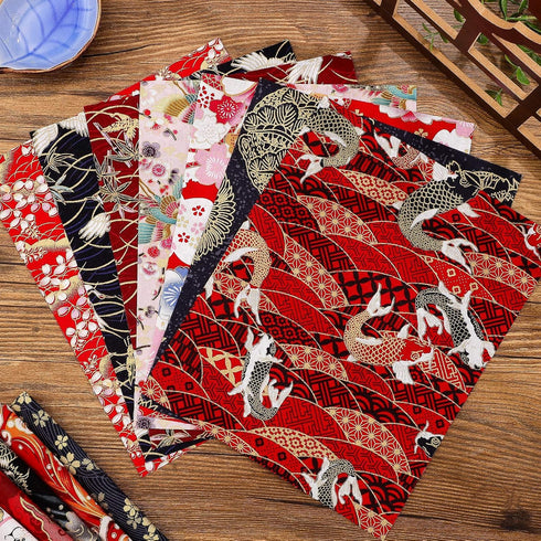 Tudomro 30 Pieces Japanese Style Fabric Squares Fat Quarters Cotton Wrapping Cloth Quilting Fabric Bundles for DIY Patchwork Sewing...