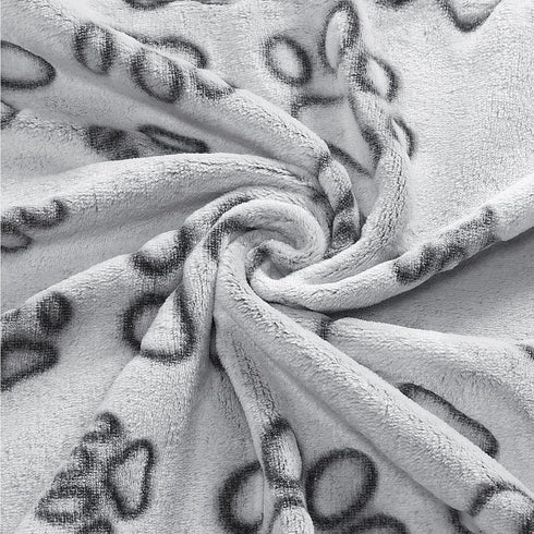 UTTPLL Stuffed-Premium-Dog-Blankets-Flannel Pet Printed Throw Soft Fluffy Fleece Cat Blanket Washable Sleep Mat Puppy Essentials Grey Cute Paw Med...