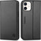 SHIELDON Case for iPhone 12 Mini 5G Genuine Leather Wallet Flip Magnetic Cover RFID Blocking Credit Card Holder Kickstand TPU Shockproof Case Comp...