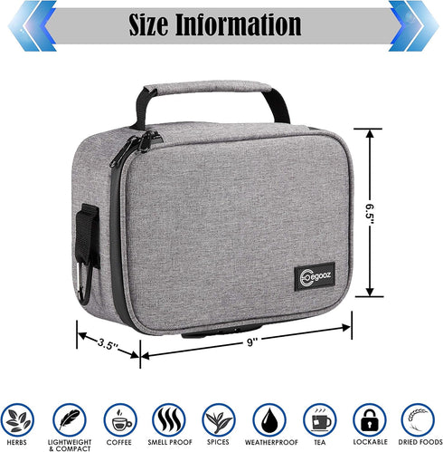 Egooz Large Smell Proof Stash Locking Bags with Combination Lock - Waterproof Smell Proof Containers Box Case for Home and Travel Grey...